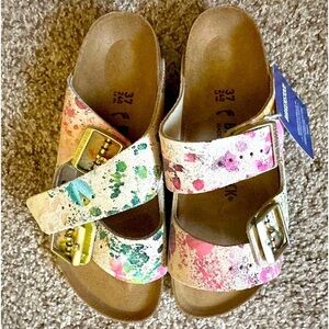 Birkenstock Arizona Flower Crush Tie Dye Suede Sandals US 6.5/7 EUR 37